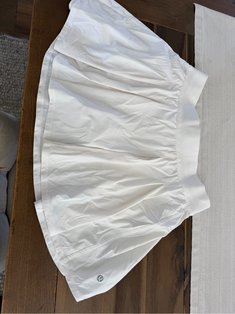 White Lululemon Athletic Skirt with Built-In Shorts